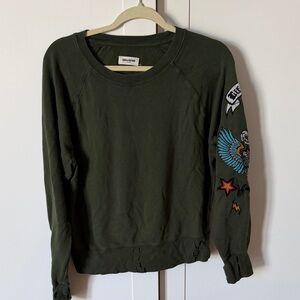 Zadig & Voltaire Dark Green Sweatshirt with Embroidery size small
